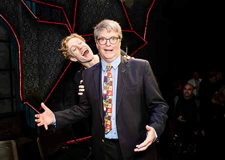 James Daly and Dacre Stoker celebrate 100 perfromances of DRACULA, A COMEDY OF TERRORS. photo by Mettie Ostrowski